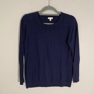Talbots blue long sleeve lightweight cotton blend long‎ sleeve pullover sweater